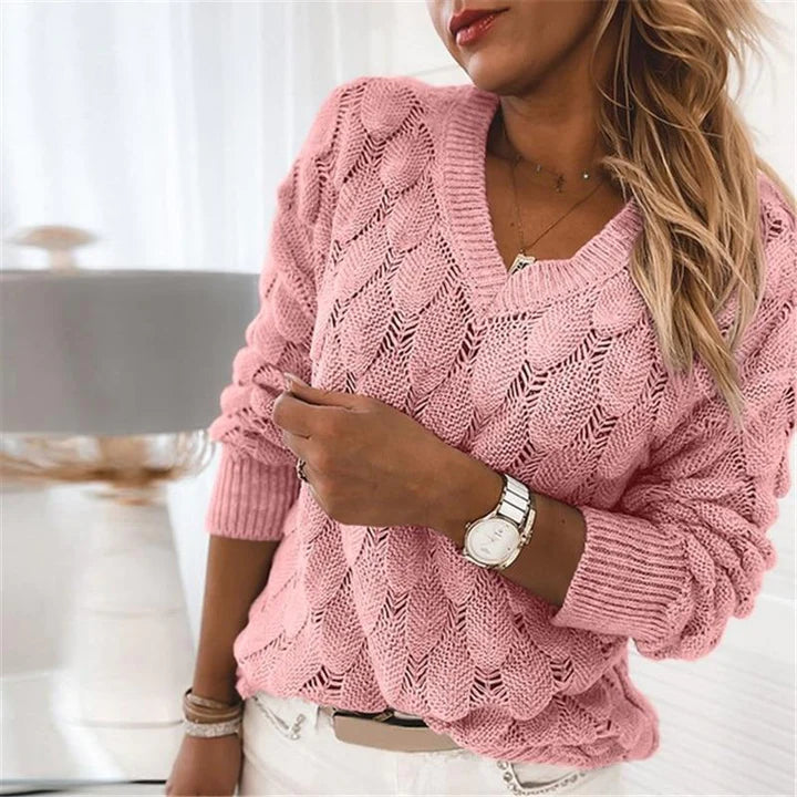 Pull Classique Femme Col en V 7