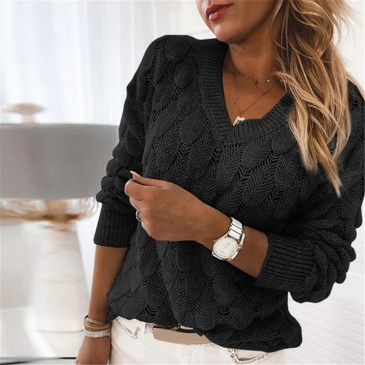 Pull Classique Femme Col en V 8