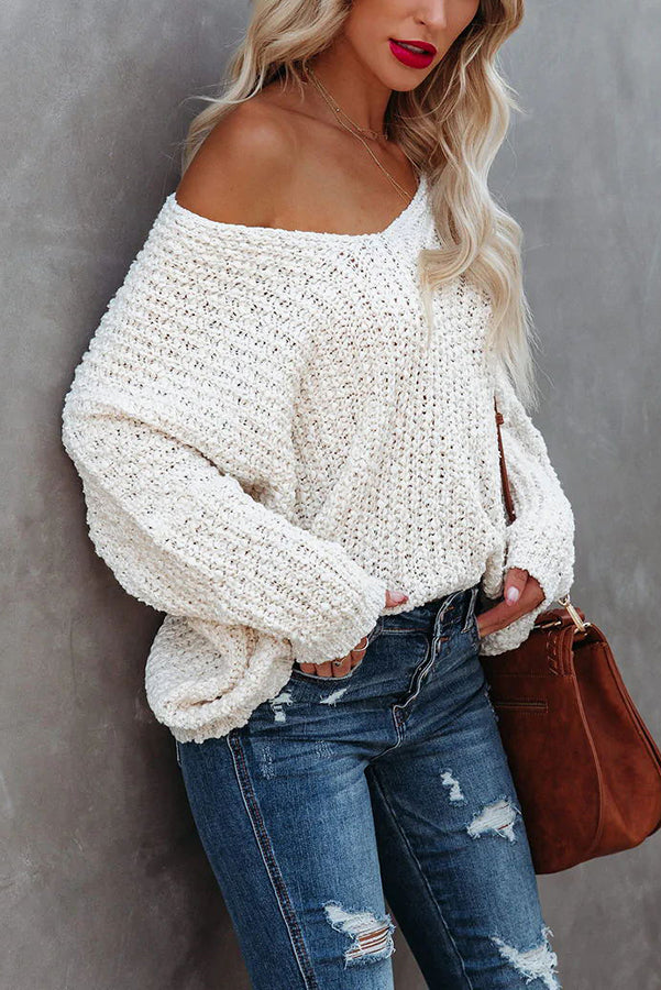 Pull Élégant à Épaules Dénudées Femme 1