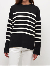 Pull Femme Ample Aérien Rayé Coton Autumn Collection