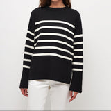 Pull Femme Ample Aérien Rayé 0