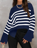 Pull Femme Ample Aérien Rayé 2