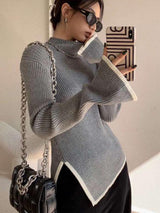 Pull Femme Asymétrique Chic Moderne 4
