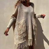 Pull Femme Bohème à Franges Décontracté 0