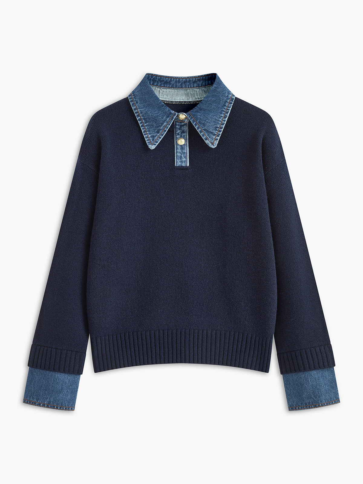 Pull Femme Chic à Col Chemise 0