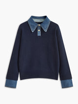 Pull Femme Chic à Col Chemise 0
