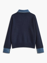 Pull Femme Chic à Col Chemise 2