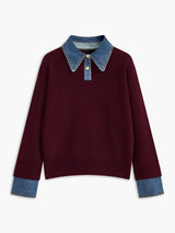 Pull Femme Chic à Col Chemise 3