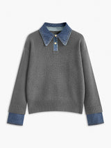 Pull Femme Chic à Col Chemise 4