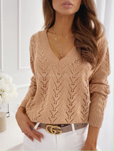 Pull Femme Chic à Col en V Ample 2