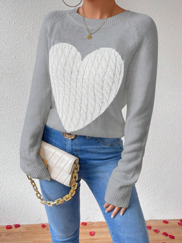 Pull Femme Chic à Motif Cœur 0