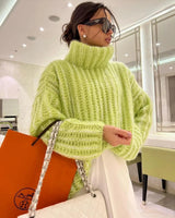 Pull Femme Col Montant Duveteux Ample 6