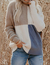 Damenpullover mit Stehkragen, bequem, aus Baumwolle