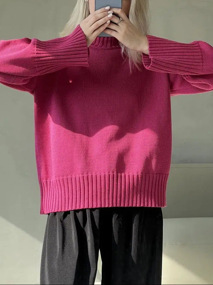 Pull Femme Col Rond Ample Décontracté 0