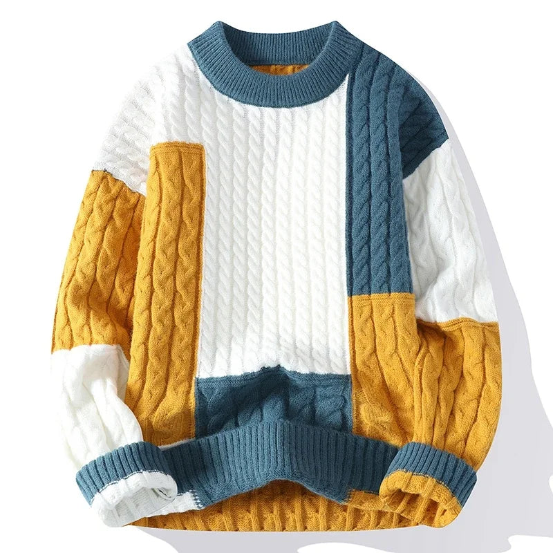 Pull Femme Color Block Élégant Casual 1