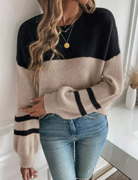 Trendiger Pullover mit Laternenärmeln Damen Warm