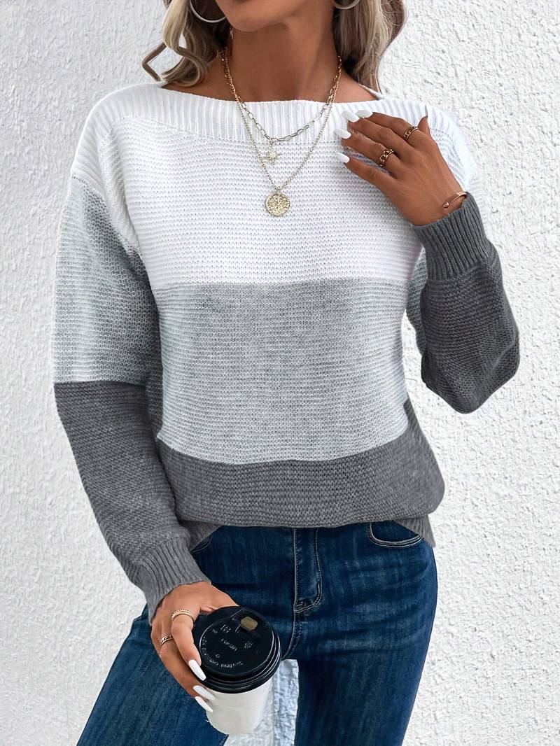 Pull Femme Coloré Col Rond Élégant 0