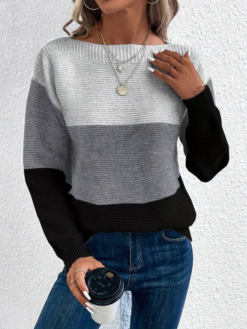 Pull Femme Coloré Col Rond Élégant 5