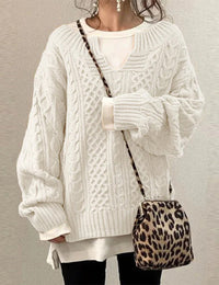Bequemer Damenpullover Strickmasche Herbstkollektion