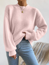 Pull Femme Décontracté Col Rond Manches Longues 1