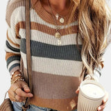 Pull Femme Décontracté Rayé Élégant 1