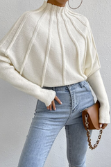 Pull Femme Décontracté à Demi-Col Roulé 0
