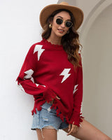 Pull Femme Décontracté à Motif Éclair 0