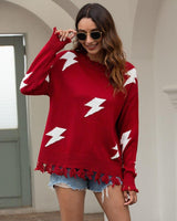 Pull Femme Décontracté à Motif Éclair 1
