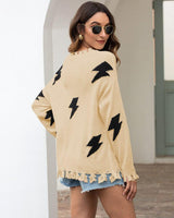 Pull Femme Décontracté à Motif Éclair 3
