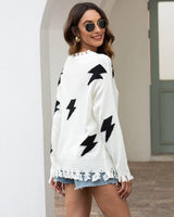 Pull Femme Décontracté à Motif Éclair 5