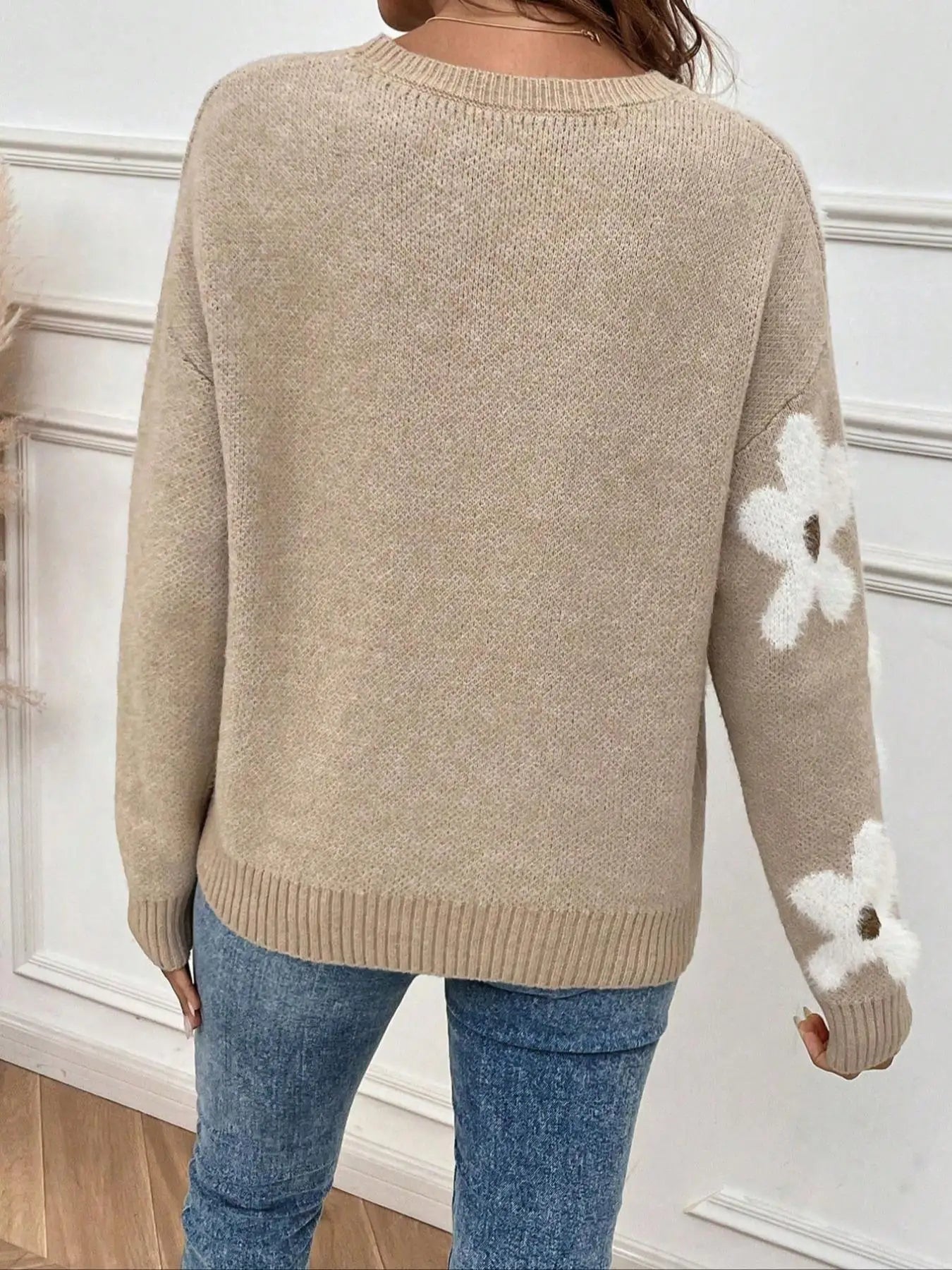 Pull Femme Décontracté à Motifs Floraux 2