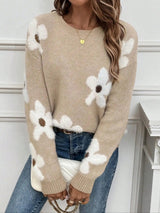 Pull Femme Décontracté à Motifs Floraux 4