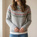 Damski sweter przytulny retro skandynawski wielokolorowy