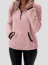 Audrie | Pull Femme Doux en Texture Sherpa