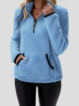 Audrie | Pull Femme Doux en Texture Sherpa