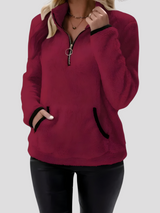 Audrie | Pull Femme Doux en Texture Sherpa