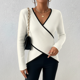 Josie | Pull Femme Élégant Col en V Moderne