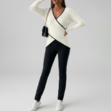 Josie | Pull Femme Élégant Col en V Moderne