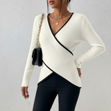Josie | Pull Femme Élégant Col en V Moderne