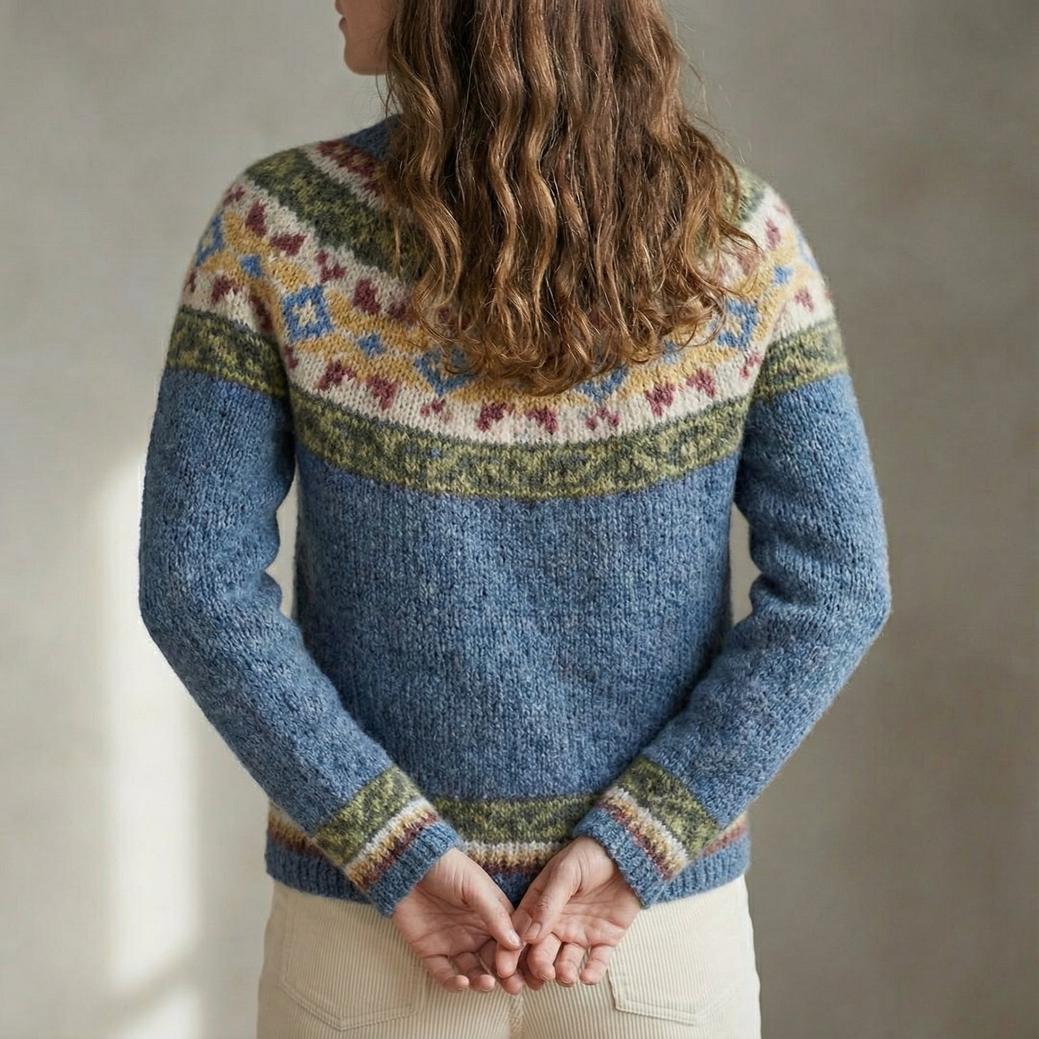 Retro sweter damski, wygodny, nowoczesny komfort, garderoba