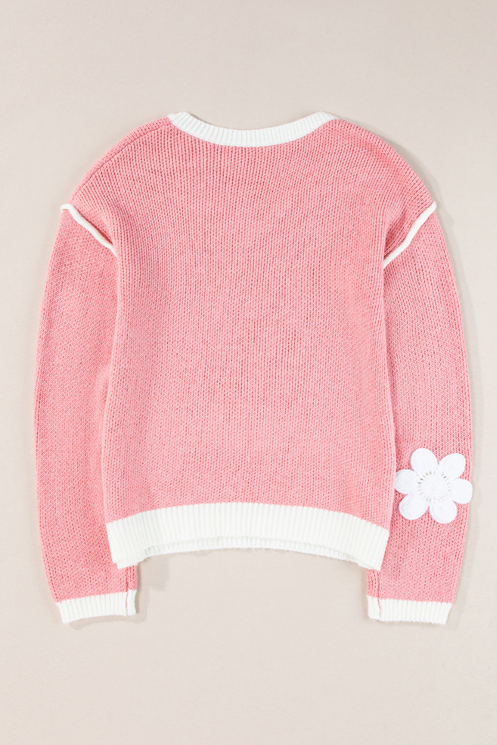 Pull Femme Élégant à Col V Fleuri 3