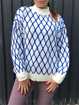 Pull Femme Élégant à Motif Losange 2