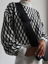 Pull Femme Élégant à Motif Losange 3
