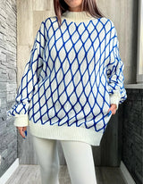 Pull Femme Élégant à Motif Losange 7