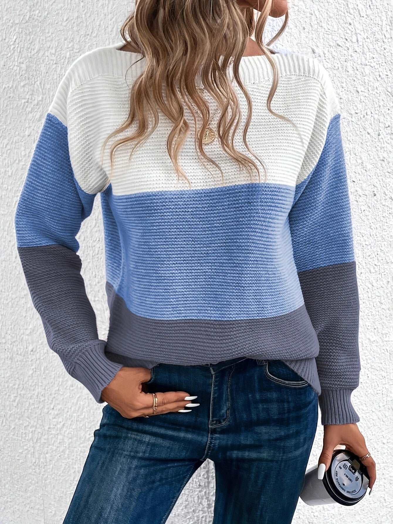 Pull Femme Élégant à Rayures Multicolore 3
