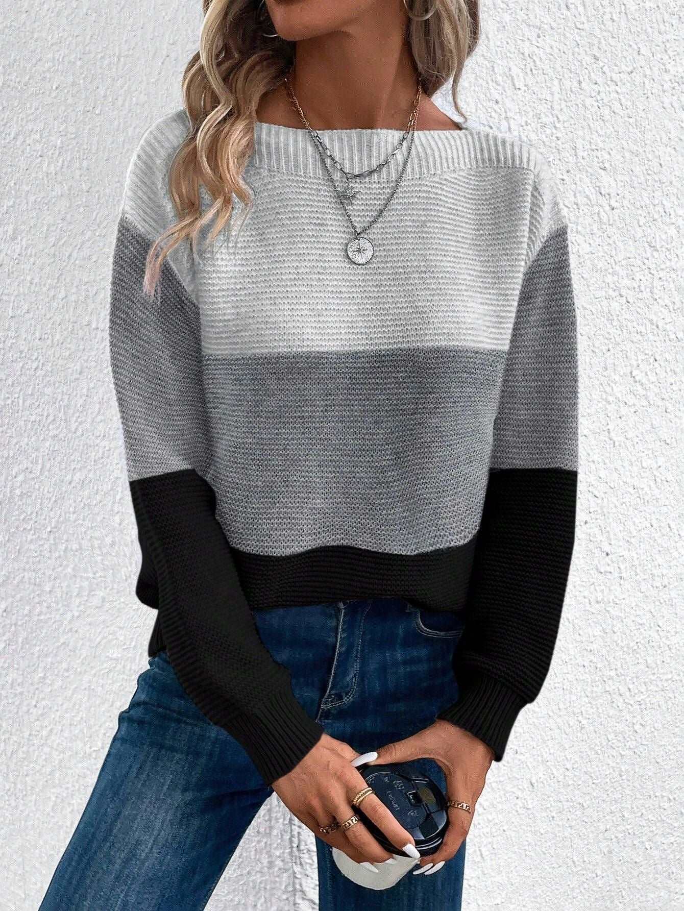 Pull Femme Élégant à Rayures Multicolore 5