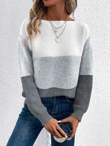Pull Femme Élégant à Rayures Multicolore 7
