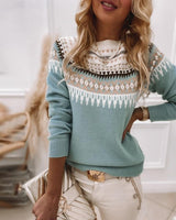 Pull Femme Élégant en Tricot Scandinave 3
