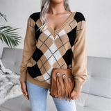 Pull Femme Élégant en V Texturé 0