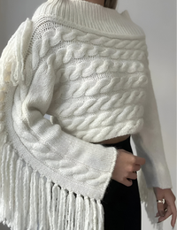Damenpullover mit freiliegenden Schultern, Strick Herbstkollektion